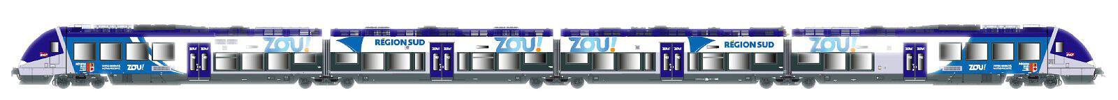 LS Models LS10898 - H0 - 4-tlg. Triebzug AGC 4 Region Sud, SNCF, Ep. VI - AC